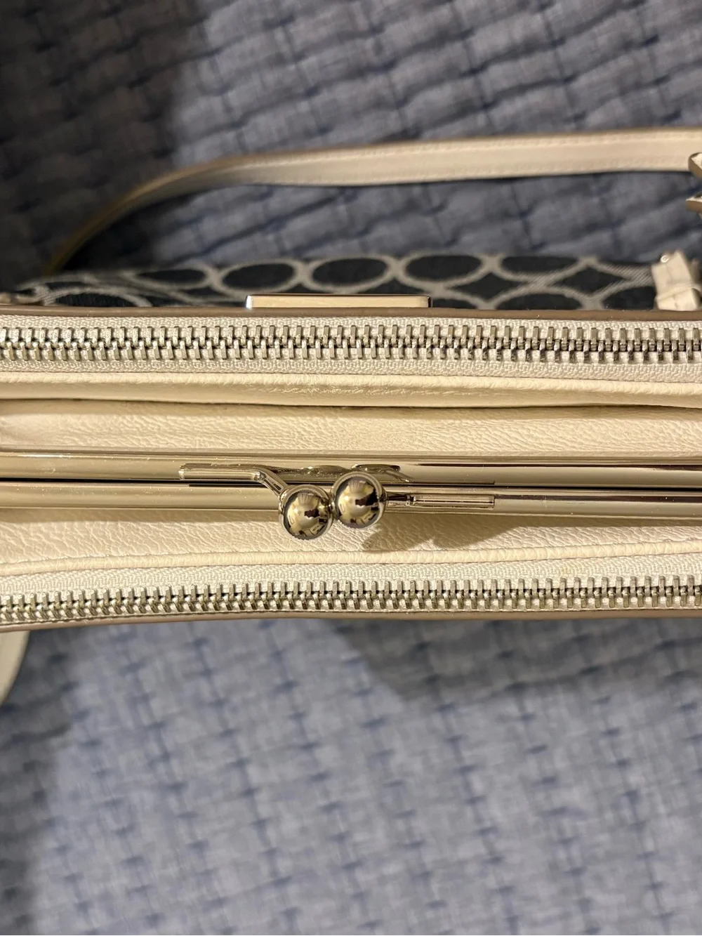 Nine West Denim & Cream Crossbody Bag with Kisslock